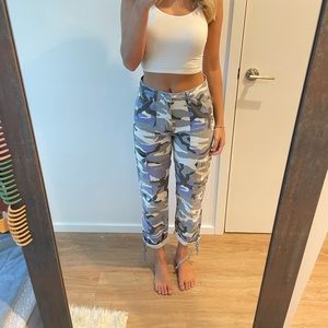 Urban blue camo cargo trouser pant